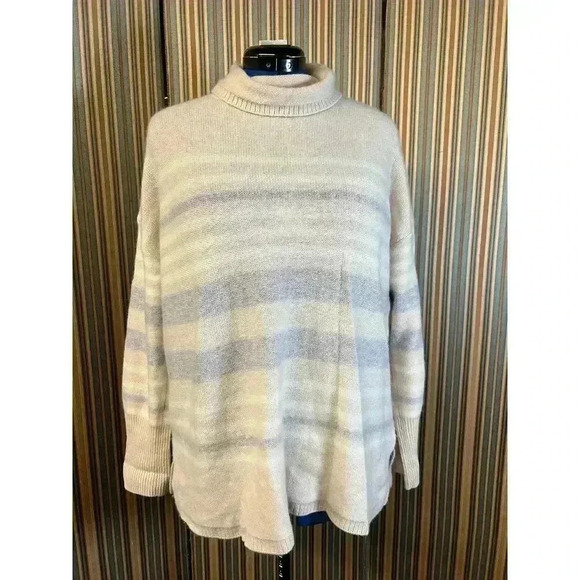 magaschoni  Sweater Cream Grayish Blue Gradient Pattern cashmere large - Picture 2 of 7